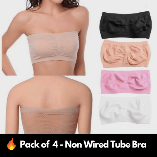 Non Padded and Non Wired Tube Bra Pack of 4